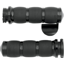 3-Ring Velvet Air Grips — 25.4 mm (1") handlebar, 11.7 cm (4-5/8") length, Black