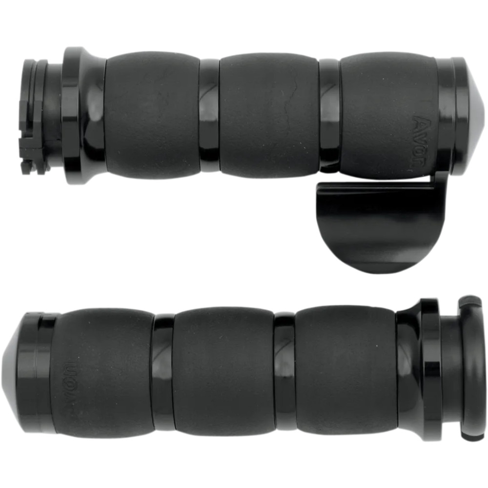 3-Ring Velvet Air Grips — 25.4 mm (1") handlebar, 11.7 cm (4-5/8") length, Black