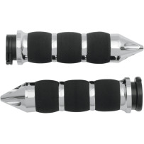 Spike Air Cushioned Grips — 25.4 mm (1"), 14 cm (5-1/2"), Black, Chrome