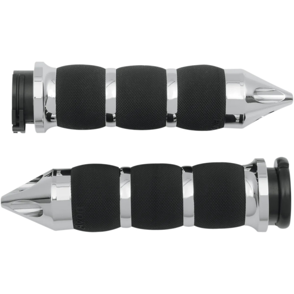 Spike Air Cushioned Grips — 25.4 mm (1"), 14 cm (5-1/2"), Black, Chrome