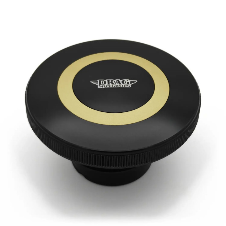 Premium Fuel Cap with Vent — Black, Gold