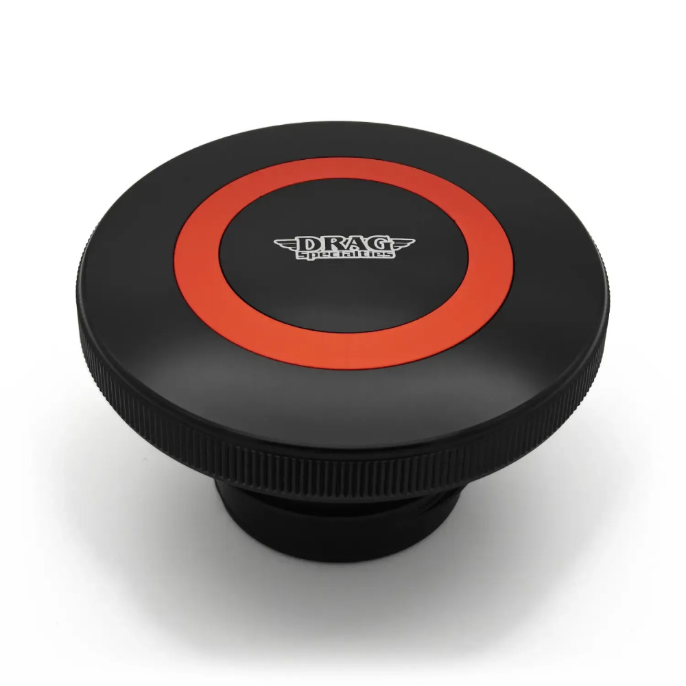 Premium Fuel Cap with Vent — Black, Red