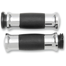 Air GEL Grips — 1" handlebar, 4-5/8" length, Black/Chrome, fits Harley® & metric cruisers