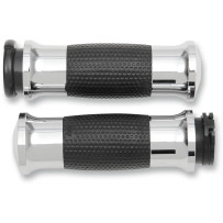 Air GEL Grips — 1" handlebar, 4-5/8" length, Black/Chrome, fits Harley® & metric cruisers