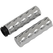 Billet Hex Grips — 25.4 mm (1"), Chrome