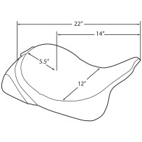 Backrest Compatible Solo Seat — 22 in overall, 44 mm thickness, Black