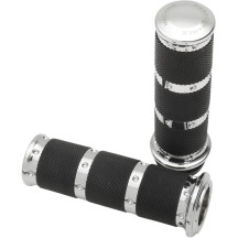 Contour XLS Renthal Wrapped Grips — 25.4 mm (1"), Chrome, Black
