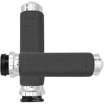 Vibration Dampening Memory Foam Grips — 4.6" inside length, 25.4 mm (1") handlebar diameter, Chrome