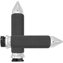 Vibration Dampening Memory Foam Grips — 4.6" inside length, 25.4 mm (1") handlebar fit, Chrome