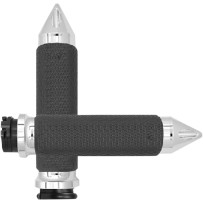 Vibration Dampening Memory Foam Grips — 4.6" inside length, 25.4 mm (1") handlebar fit, Chrome