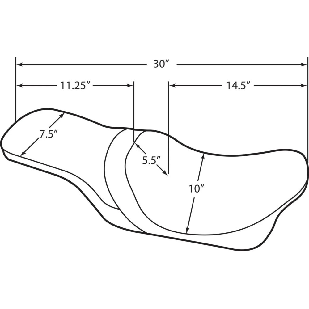 Predator 2-Up Seat — Black, 79 cm (31"), fits Drag & most Harley‑Davidson sissy bars