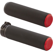 Knurled Grips — 25.4 mm (1"), Black/Red