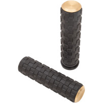 Air Trax Grips — 25.4 mm (1") handlebar, Black & Brass