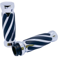 Custom Twisted Rubber Grips — 1" handlebar, 5" length, Black