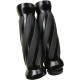 Puños retorcidos de goma personalizados — 127 mm de longitud, diámetro de manillar 25,4 mm (1"), Negro