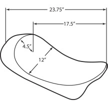 EZ-ON Mount Low-Profile Solo Seat — Black, driver 44.5 cm (17-1/2") × 30.5 cm (12"), overall 60.5 cm (23-3/4")