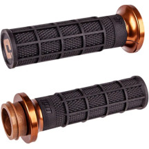 Hart-Luck Signature V-Twin Lock-On™ Grips — 25.4 mm (1") handlebar, Anodized Black/Bronze