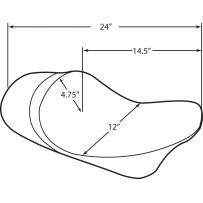 EZ-ON Mount Forward Low Solo Seat — 61 cm (24") overall length, Black