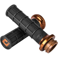 Hart-Luck Signature V-Twin Lock-On™ Grips — 25.4 mm (1"), Anodized Black/Bronze