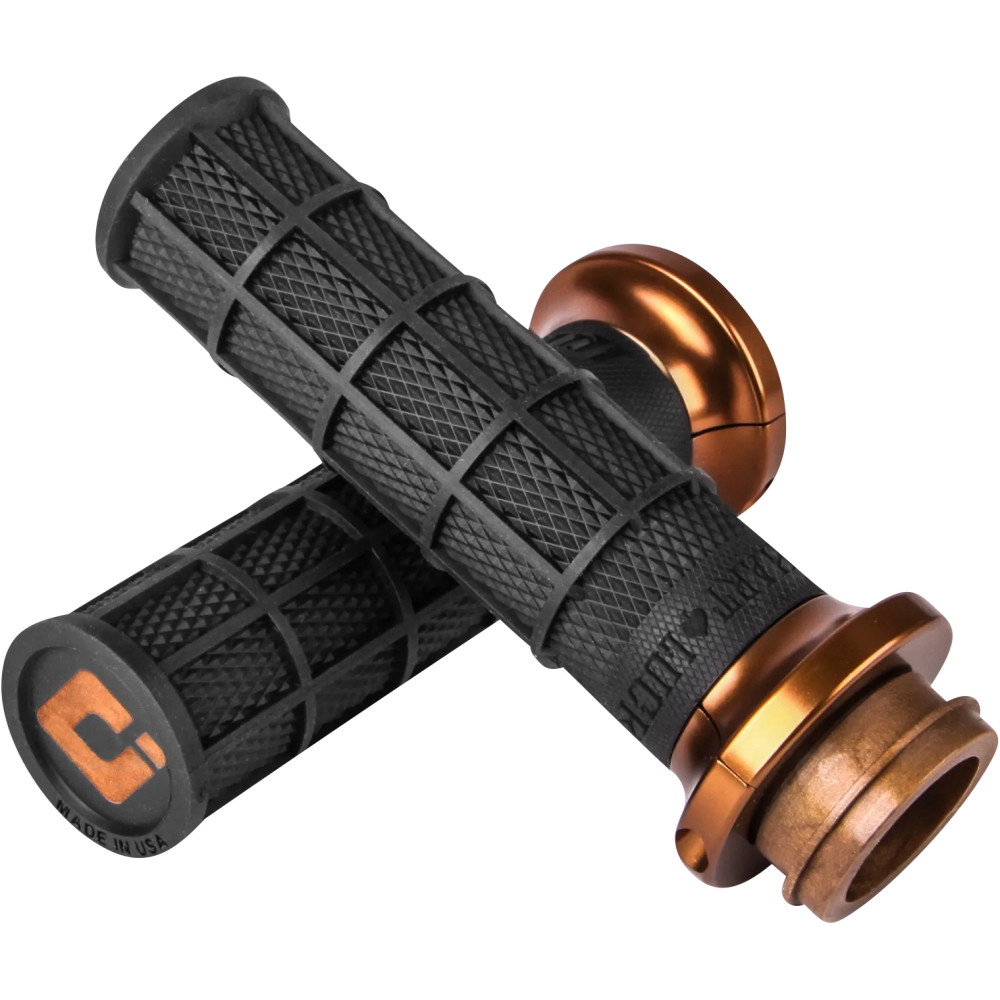 Hart-Luck Signature V-Twin Lock-On™ Grips — 25.4 mm (1"), Anodized Black/Bronze