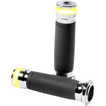 Vision Series Contour LED Turn Signal Grips — 1" handlebar, Chrome