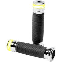 Vision Series Contour LED Turn Signal Grips — 1" handlebar, Chrome