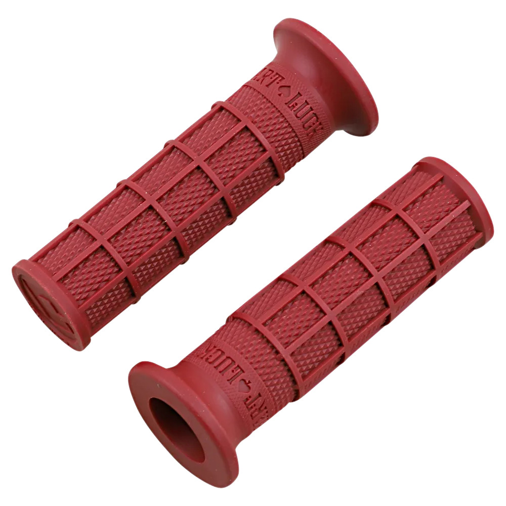Hart-Luck Signature Full-Waffle Slip-On Grips — 25.4 mm (1"), Red