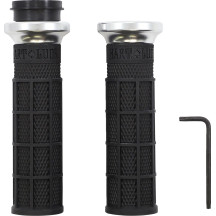 Hart-Luck Signature V-Twin Lock-On™ Puños — 1" (25,4 mm), anodizado negro y plata