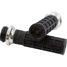 Hart-Luck Signature V-Twin Lock-On™ Puños — 1" (25,4 mm), anodizado negro y plata