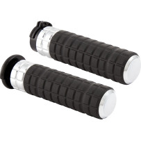 SpeedLiner Grips — 25.4 mm (1 in) handlebar diameter, Black/Chrome