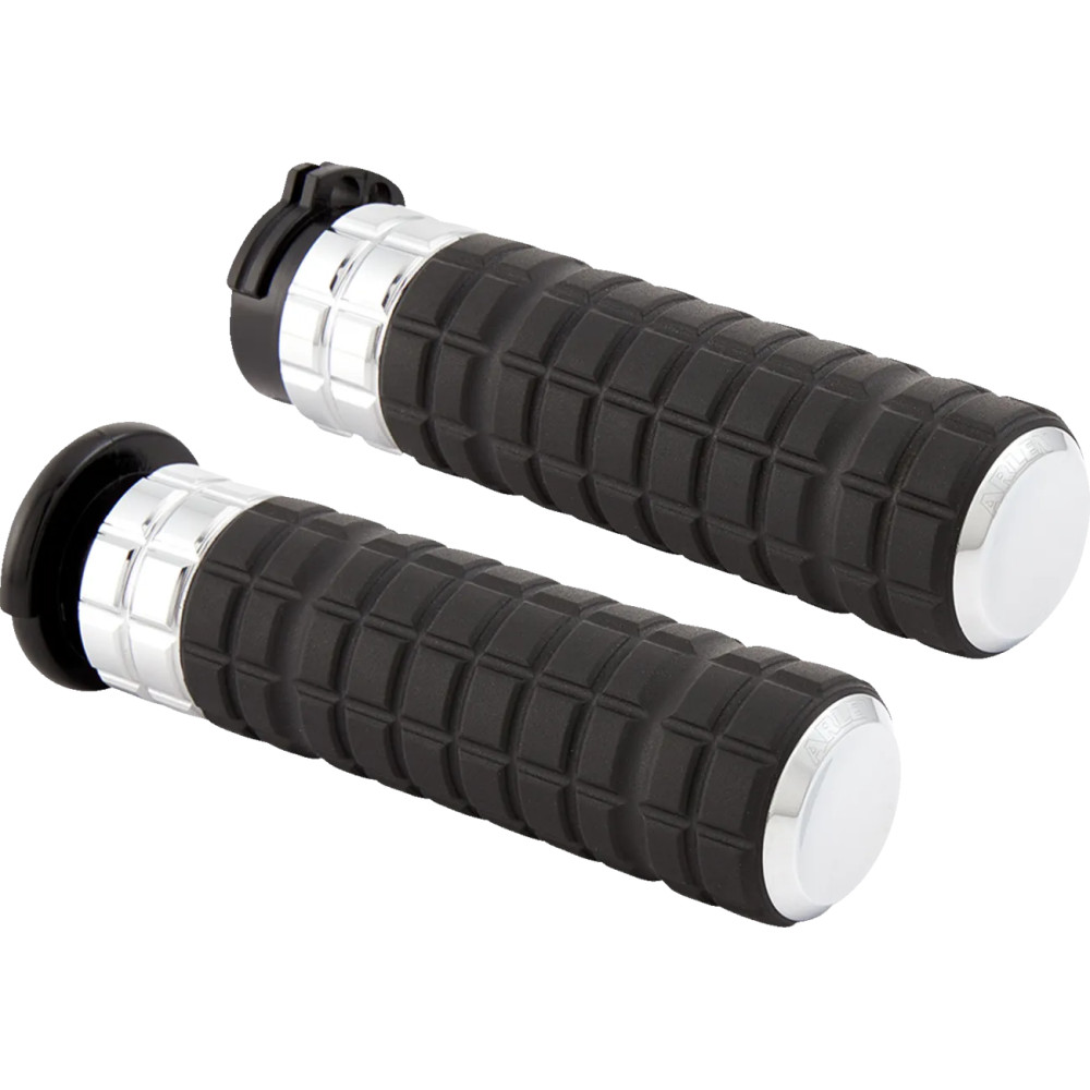 SpeedLiner Grips — 25.4 mm (1 in) handlebar diameter, Black/Chrome