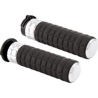 SpeedLiner Grips — 25.4 mm (1") handlebar, Black/Chrome