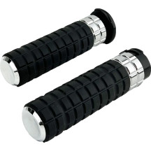 SpeedLiner Grips — 25.4 mm (1") handlebar, Black/Chrome