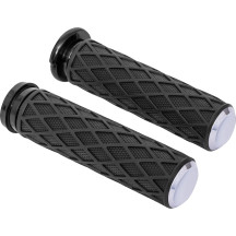 Diamond Grips — 25.4 mm (1"), Black, Chrome