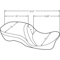 Backrest Compatible 2-Up Leather Touring Seat — 80 cm (31-1/2"), Black