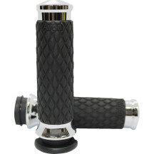 Diamond Contour Grips — 25.4 mm (1") handlebar, 11.7 cm length, chrome