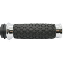 Diamond Contour Grips — 25.4 mm (1") handlebar, 11.7 cm length, chrome