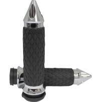 Diamond Contour Grips — 1" handlebar, 4-5/8" length, Chrome