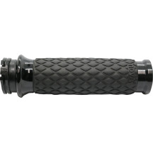 Diamond Contour Grips — 1" handlebar diameter, 4-5/8" length, black anodized
