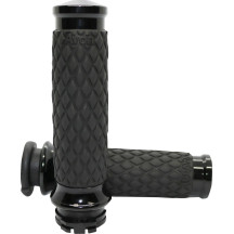 Diamond Contour Grips — 25.4 mm (1") handlebar diameter, 11.7 cm (4-5/8") length, Black