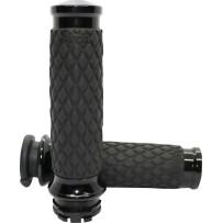 Diamond Contour Grips — 25.4 mm (1") handlebar diameter, 11.7 cm (4-5/8") length, Black
