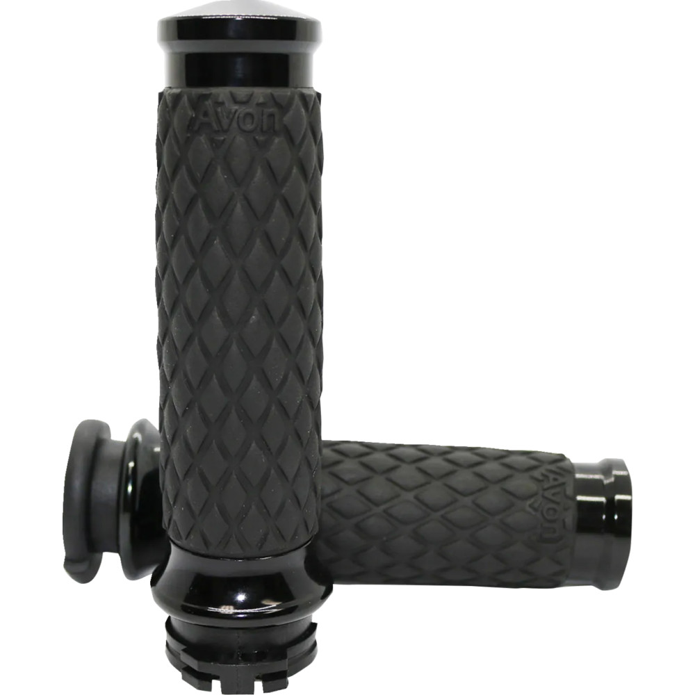 Diamond Contour Grips — 25.4 mm (1") handlebar diameter, 11.7 cm (4-5/8") length, Black