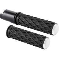 Diamond Grips — 25.4 mm (1"), Black/Chrome