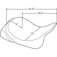 Backrest Compatible Solo Seat — Overall length 54.5 cm (21-1/2"), width 30.5 cm (12"), thickness 44 mm (1-3/4"), Black