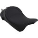 Backrest Compatible Solo Seat — 21-1/2" overall length, 12" width, lowers rider 1/2", Black