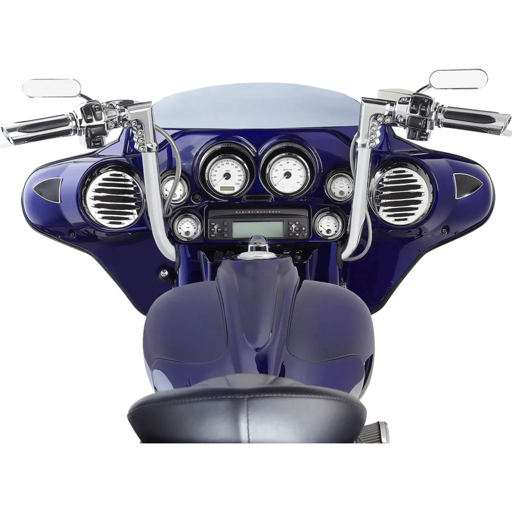 Deep Cut Comfort Series Grips — 25.4 mm (1") handlebar diameter, 14 cm (5.5"), Black/Chrome