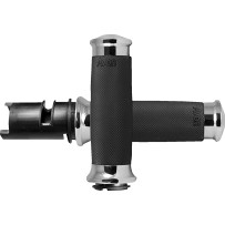 Custom Contour Grips — 25.4 mm (1") handlebar diameter, 11.7 cm length, Black, Chrome