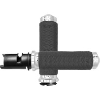 Memory Foam Grips — 25.4 mm (1") handlebar diameter, 12.4 cm (4-7/8") length, Chrome