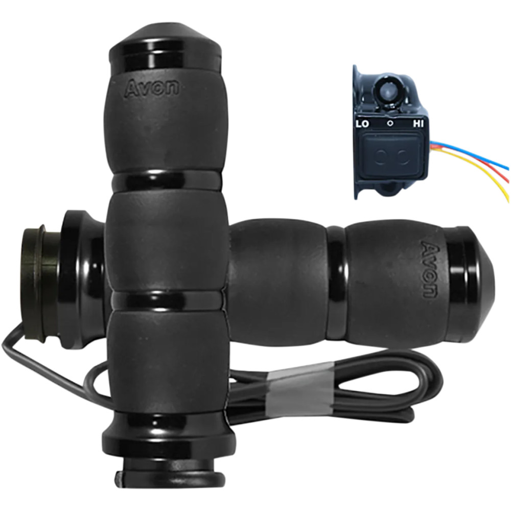 Heated Grips — 25.4 mm (1"), 14 cm (5-1/2"), Black