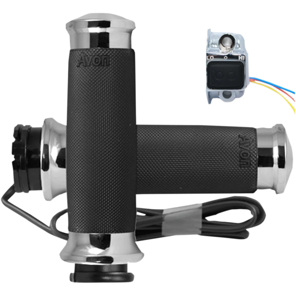 Heated Grips — 25.4 mm (1"), 14 cm (5-1/2"), Black